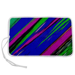 Diagonal Green Blue Purple And Black Abstract Art Pen Storage Case (s) by KorokStudios