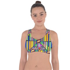 Art Background Abstract Cross String Back Sports Bra by artworkshop