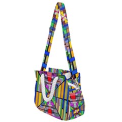 Art Background Abstract Rope Handles Shoulder Strap Bag by artworkshop