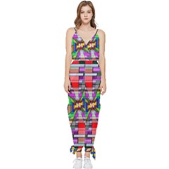 Art Background Abstract Sleeveless Tie Ankle Chiffon Jumpsuit by artworkshop