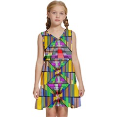 Art Background Abstract Kids  Sleeveless Tiered Mini Dress