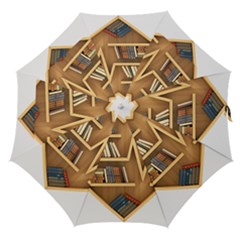 Bookshelf Heart Straight Umbrellas by artworkshop