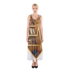 Bookshelf Heart Sleeveless Maxi Dress by artworkshop