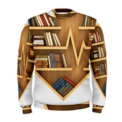 Bookshelf Heart Men s Sweatshirt by artworkshop