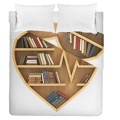 Bookshelf Heart Duvet Cover Double Side (queen Size) by artworkshop