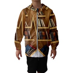 Bookshelf Heart Kids  Hooded Windbreaker by artworkshop