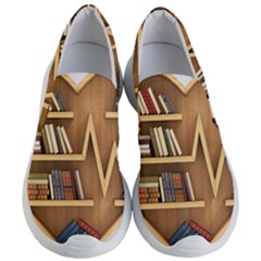 Bookshelf Heart Women s Lightweight Slip Ons by artworkshop