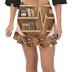 Bookshelf Heart Fishtail Mini Chiffon Skirt by artworkshop