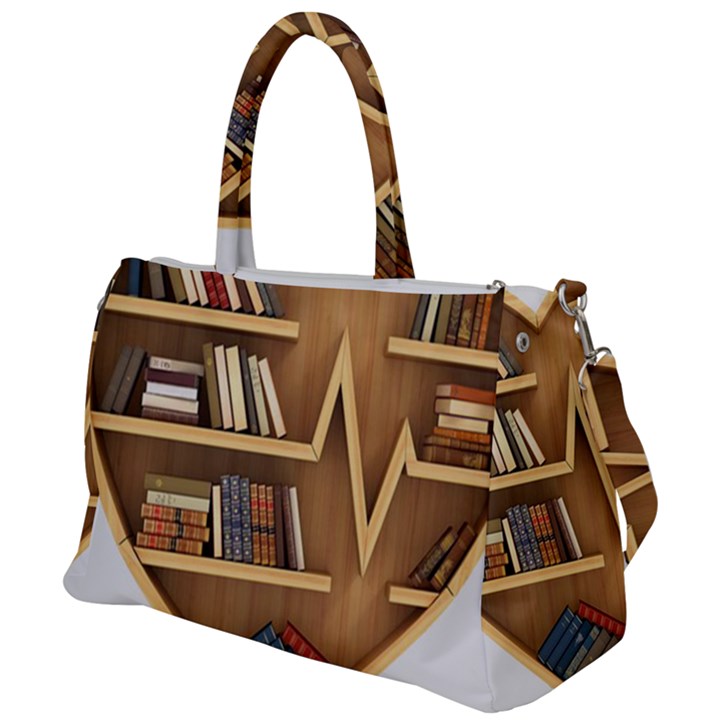 Bookshelf Heart Duffel Travel Bag