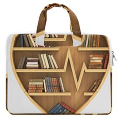 Bookshelf Heart Macbook Pro 16  Double Pocket Laptop Bag  by artworkshop