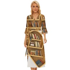 Bookshelf Heart Midsummer Wrap Dress by artworkshop