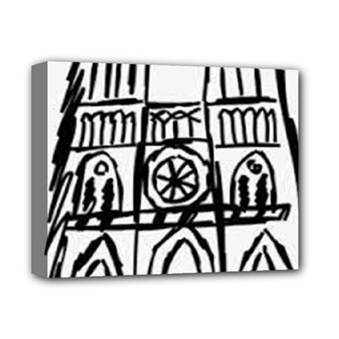 Gold Foil Notre Dame Deluxe Canvas 14  X 11  (stretched) by artworkshop