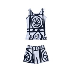 Gold Foil Notre Dame Kids  Boyleg Swimsuit by artworkshop