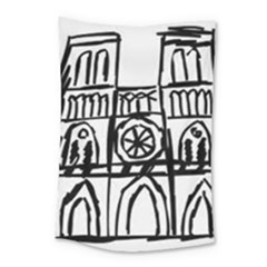 Gold Foil Notre Dame Small Tapestry by artworkshop