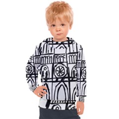 Gold Foil Notre Dame Kids  Hooded Pullover by artworkshop