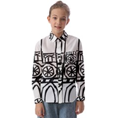 Gold Foil Notre Dame Kids  Long Sleeve Shirt by artworkshop