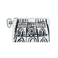 Gold Foil Notre Dame Canvas Cosmetic Bag (small) by artworkshop