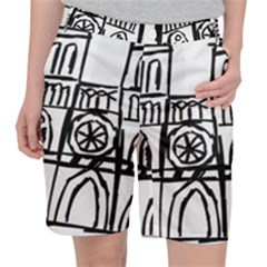 Gold Foil Notre Dame Pocket Shorts by artworkshop