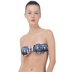 Gold Foil Notre Dame Classic Bandeau Bikini Top  by artworkshop