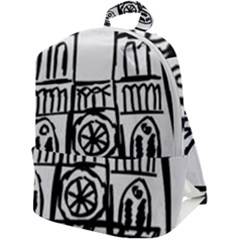 Gold Foil Notre Dame Zip Up Backpack by artworkshop