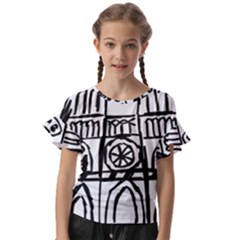 Gold Foil Notre Dame Kids  Cut Out Flutter Sleeves by artworkshop