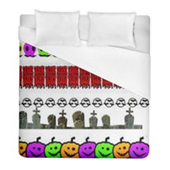 Halloween Borders Trick Duvet Cover (full/ Double Size) by artworkshop