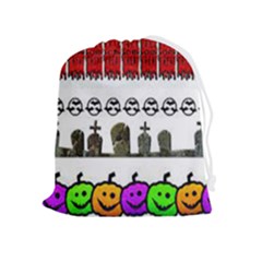 Halloween Borders Trick Drawstring Pouch (xl) by artworkshop