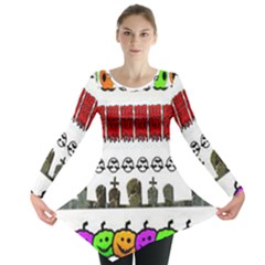 Halloween Borders Trick Long Sleeve Tunic  by artworkshop