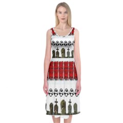 Halloween Borders Trick Midi Sleeveless Dress by artworkshop