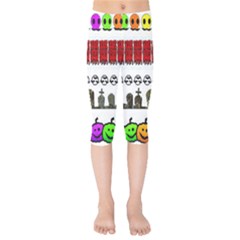 Halloween Borders Trick Kids  Capri Leggings  by artworkshop