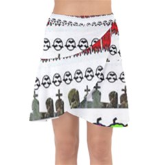 Halloween Borders Trick Wrap Front Skirt