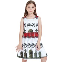 Halloween Borders Trick Kids  Skater Dress by artworkshop