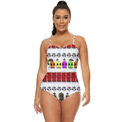 Halloween Borders Trick Retro Full Coverage Swimsuit by artworkshop