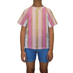 Lace Gold Euclidean Kids  Short Sleeve Swimwear by artworkshop