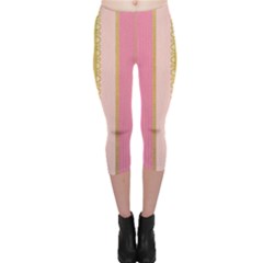 Lace Gold Euclidean Capri Leggings  by artworkshop