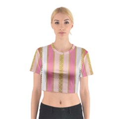 Lace Gold Euclidean Cotton Crop Top by artworkshop