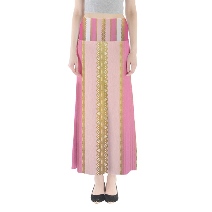 Lace Gold Euclidean Full Length Maxi Skirt