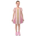 Lace Gold Euclidean Kids  Short Sleeve Velvet Dress View1