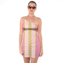 Lace Gold Euclidean One Soulder Bodycon Dress by artworkshop