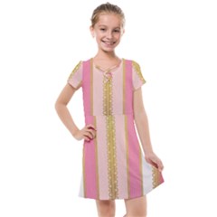 Lace Gold Euclidean Kids  Cross Web Dress by artworkshop