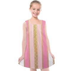 Lace Gold Euclidean Kids  Cross Back Dress by artworkshop