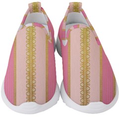 Lace Gold Euclidean Kids  Slip On Sneakers by artworkshop