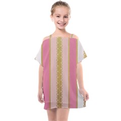 Lace Gold Euclidean Kids  One Piece Chiffon Dress by artworkshop