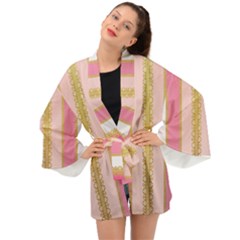 Lace Gold Euclidean Long Sleeve Kimono by artworkshop