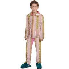 Lace Gold Euclidean Kids  Long Sleeve Velvet Pajamas Set by artworkshop