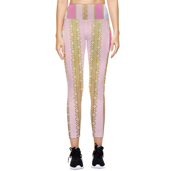 Lace Gold Euclidean Pocket Leggings 