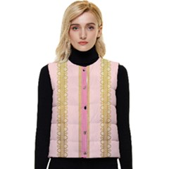 Lace Gold Euclidean Women s Short Button Up Puffer Vest by artworkshop