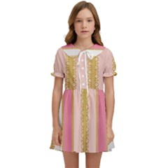 Lace Gold Euclidean Kids  Sweet Collar Dress by artworkshop