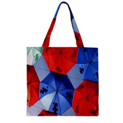 Letters Pattern Folding Umbrellas 2 Zipper Grocery Tote Bag by artworkshop