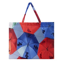 Letters Pattern Folding Umbrellas 2 Zipper Large Tote Bag by artworkshop